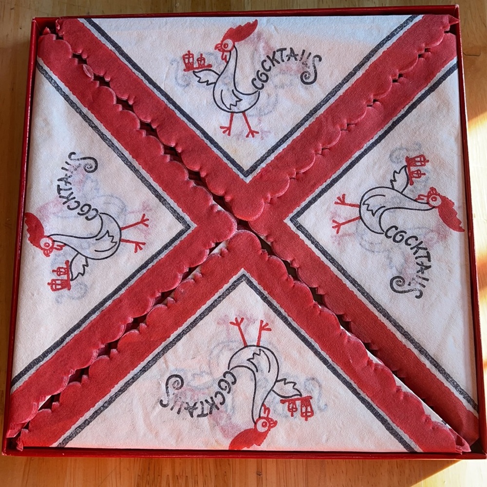 Vintage Cocktail Napkins.  Styled by Freund-Mayer, made in Denmark.